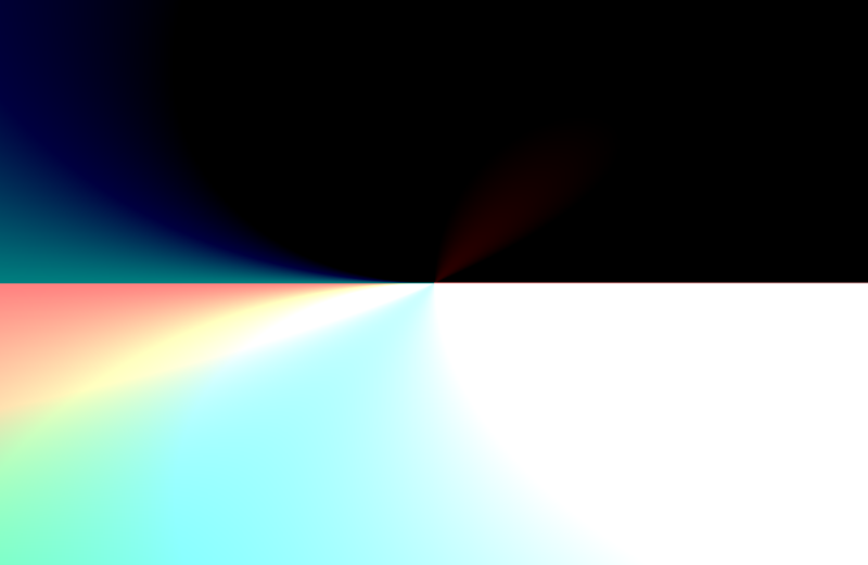 This example image contains a black top half with a white bottom half. There are subtle hints of color that flow from the left to the right.